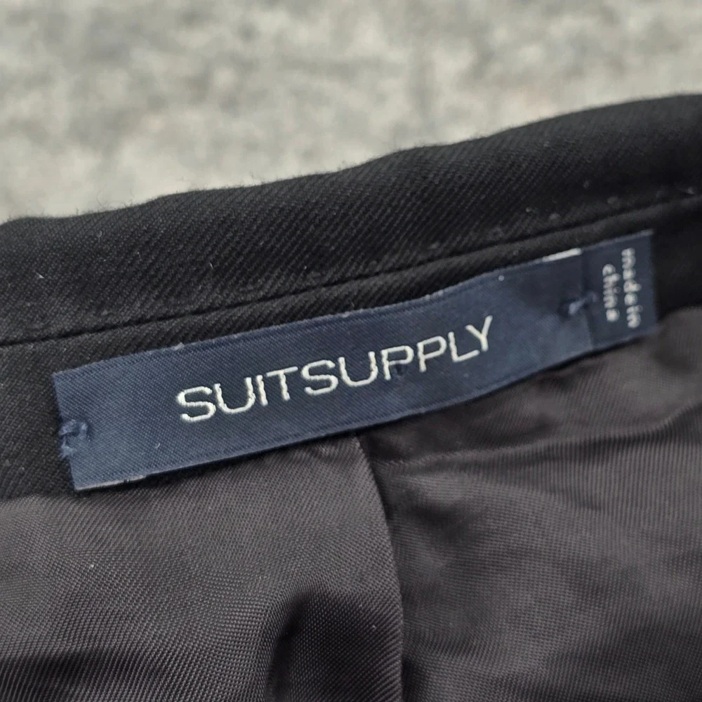 Suitsupply Lazio Blazer Mens 42 Black Vitale Barberis Canonico S110s Wool Slim